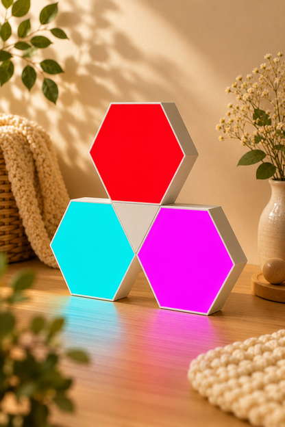 LAMPARA HEXAGONAL DE PARED